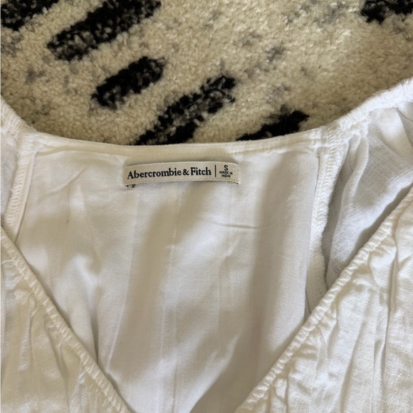 Abercrombie & Fitch Puff Sleeve Peplum Blouse White - Picture 3 of 6